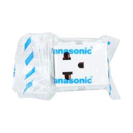 PANASONIC เต้ารับเดี่ยว เสียบขากลมแบน มีกราวด์ รุ่น WEG1191K